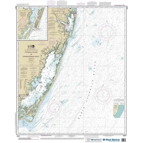 Maptech NOAA Recreational Waterproof Chart-Fenwick Island to Chincoteague Inlet; Ocean City Inlet, 12211 Maptech NOAA Recreational Waterproof Chart-Fenwick Island to Chincoteague Inlet; Ocean City Inlet, 12211