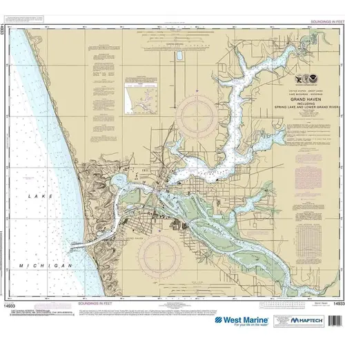 Maptech NOAA Recreational Waterproof Chart-Grand Haven, including Spring Lake and Lower Grand River, 14933 Maptech NOAA Recreational Waterproof Chart-Grand Haven, including Spring Lake and Lower Grand River, 14933