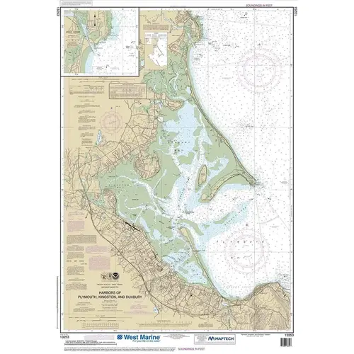 Maptech NOAA Recreational Waterproof Chart-Harbors of Plymouth, Kingston and Duxbury; Green Harbor, 13253 Maptech NOAA Recreational Waterproof Chart-Harbors of Plymouth, Kingston and Duxbury; Green Harbor, 13253