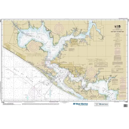 Maptech NOAA Recreational Waterproof Chart-Intracoastal Waterway East Bay to West Bay, (11390) Maptech NOAA Recreational Waterproof Chart-Intracoastal Waterway East Bay to West Bay, (11390)