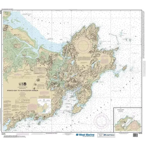 Maptech NOAA Recreational Waterproof Chart-Ipswich Bay to Gloucester Harbor; Rockport Harbor, 13279 Maptech NOAA Recreational Waterproof Chart-Ipswich Bay to Gloucester Harbor; Rockport Harbor, 13279