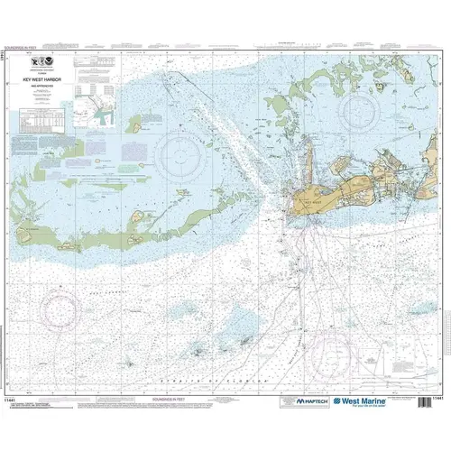 Maptech NOAA Recreational Waterproof Chart-Key West Harbor and Approaches, 11441 Maptech NOAA Recreational Waterproof Chart-Key West Harbor and Approaches, 11441