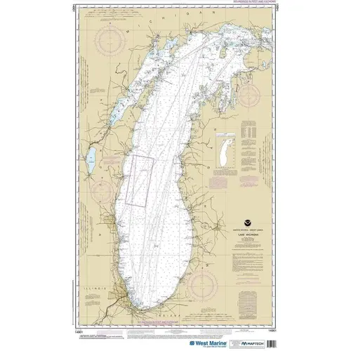 Maptech NOAA Recreational Waterproof Chart-Lake Michigan (Mercator Projection), 14901 Maptech NOAA Recreational Waterproof Chart-Lake Michigan (Mercator Projection), 14901