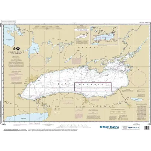 Maptech NOAA Recreational Waterproof Chart-Lake Ontario, 14800 Maptech NOAA Recreational Waterproof Chart-Lake Ontario, 14800
