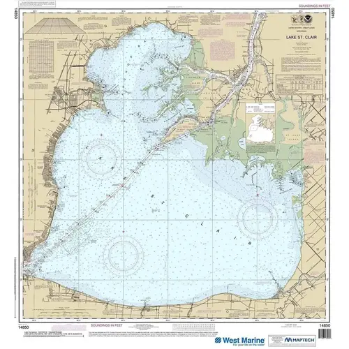 Maptech NOAA Recreational Waterproof Chart-Lake St. Clair, 14850 Maptech NOAA Recreational Waterproof Chart-Lake St. Clair, 14850