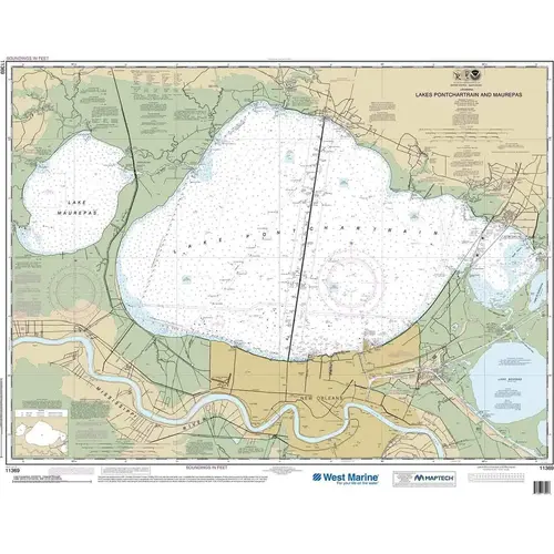 Maptech NOAA Recreational Waterproof Chart-Lakes Pontchartrain and Maurepas, 11369 Maptech NOAA Recreational Waterproof Chart-Lakes Pontchartrain and Maurepas, 11369