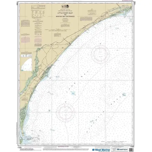 Maptech NOAA Recreational Waterproof Chart-Little River lnlet to Winyah Bay Entrance, 11535 Maptech NOAA Recreational Waterproof Chart-Little River lnlet to Winyah Bay Entrance, 11535