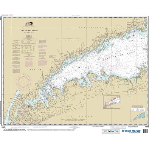 Maptech NOAA Recreational Waterproof Chart-Long Island Sound Western Part, 12363 Maptech NOAA Recreational Waterproof Chart-Long Island Sound Western Part, 12363