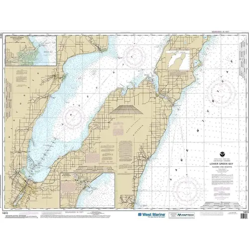 Maptech NOAA Recreational Waterproof Chart-Lower Green Bay; Oconto Harbor; Algoma, 14910 Maptech NOAA Recreational Waterproof Chart-Lower Green Bay; Oconto Harbor; Algoma, 14910