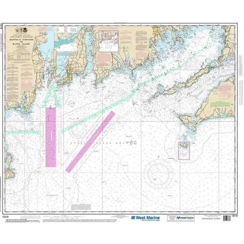 Maptech NOAA Recreational Waterproof Chart-Marthas Vineyard to Block Island, 13218 Maptech NOAA Recreational Waterproof Chart-Marthas Vineyard to Block Island, 13218