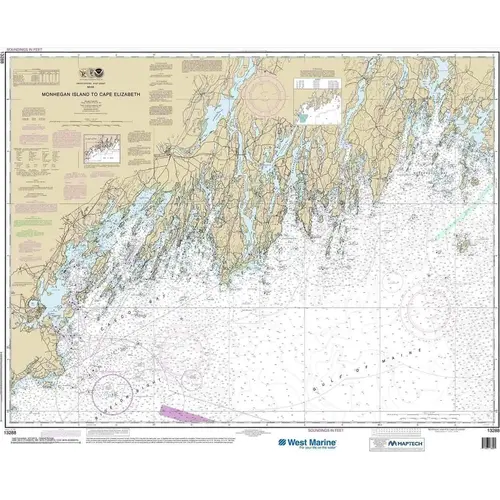 Maptech NOAA Recreational Waterproof Chart-Monhegan Island to Cape Elizabeth, 13288 Maptech NOAA Recreational Waterproof Chart-Monhegan Island to Cape Elizabeth, 13288