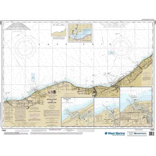 Maptech NOAA Recreational Waterproof Chart-Moss Point to Vermilion; Beaver Creek; Vermilion Harbor; Rocky River, 14826 Maptech NOAA Recreational Waterproof Chart-Moss Point to Vermilion; Beaver Creek; Vermilion Harbor; Rocky River, 14826
