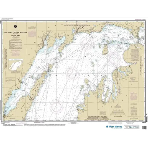 Maptech NOAA Recreational Waterproof Chart-North end of Lake Michigan, including Green Bay, 14902 Maptech NOAA Recreational Waterproof Chart-North end of Lake Michigan, including Green Bay, 14902
