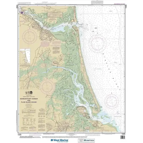 Maptech NOAA Recreational Waterproof Chart-Newburyport Harbor and Plum Island Sound, 13282 Maptech NOAA Recreational Waterproof Chart-Newburyport Harbor and Plum Island Sound, 13282