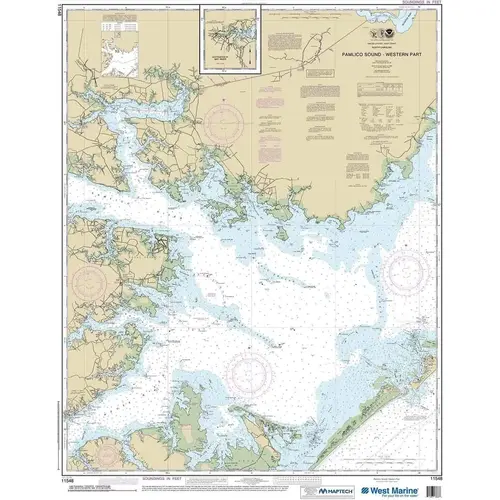 Maptech NOAA Recreational Waterproof Chart-Pamlico Sound Western Part, 11548 Maptech NOAA Recreational Waterproof Chart-Pamlico Sound Western Part, 11548