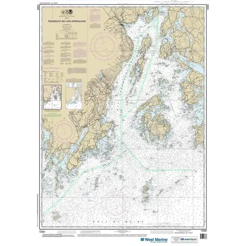 Maptech NOAA Recreational Waterproof Chart-Penobscot Bay and Approaches, 13302 Maptech NOAA Recreational Waterproof Chart-Penobscot Bay and Approaches, 13302