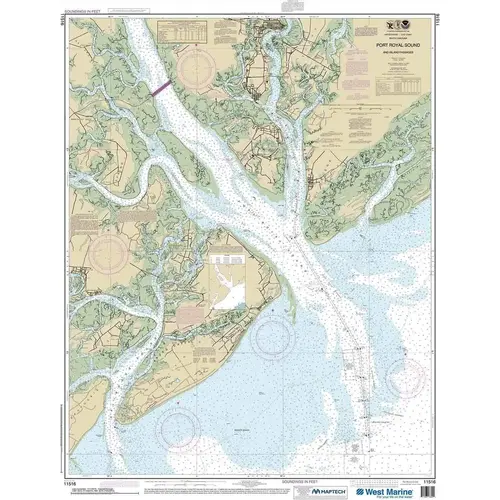 Maptech NOAA Recreational Waterproof Chart-Port Royal Sound and Inland Passages, 11516 Maptech NOAA Recreational Waterproof Chart-Port Royal Sound and Inland Passages, 11516