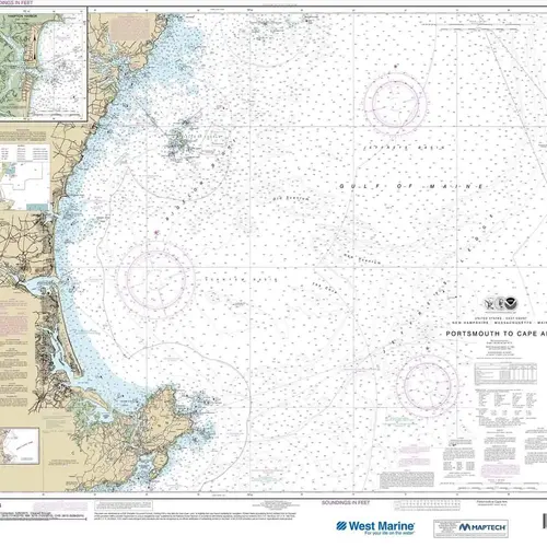Maptech Recreational Waterproof Chart - Portsmouth to Cape Ann, Hampton Harbor Maptech Recreational Waterproof Chart - Portsmouth to Cape Ann, Hampton Harbor