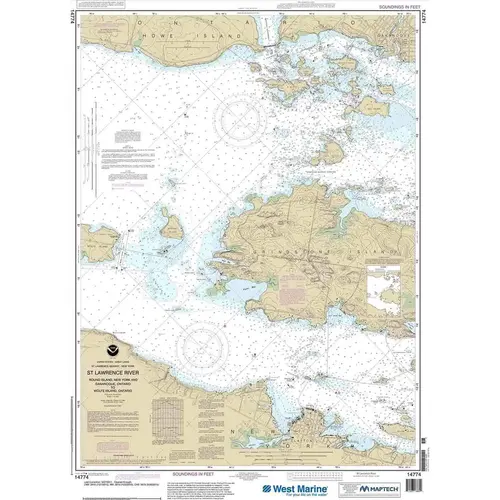 Maptech NOAA Recreational Waterproof Chart-Round I., N.Y., and Gananoque, Ont., to Wolfe I., Ont. , 14774 Maptech NOAA Recreational Waterproof Chart-Round I., N.Y., and Gananoque, Ont., to Wolfe I., Ont. , 14774