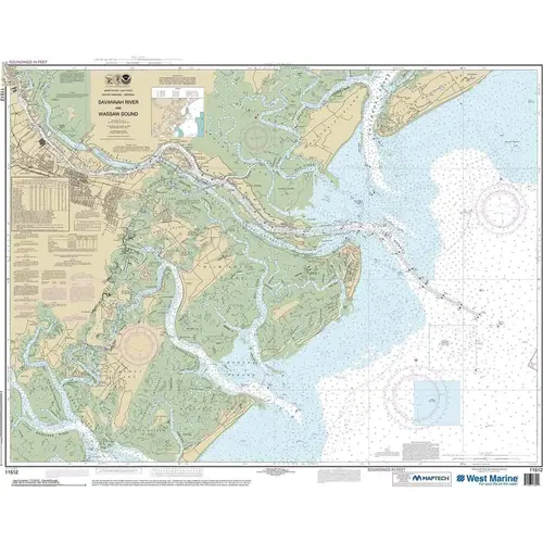 Maptech NOAA Recreational Waterproof Chart-Savannah River and Wassaw Sound, 11512 Maptech NOAA Recreational Waterproof Chart-Savannah River and Wassaw Sound, 11512