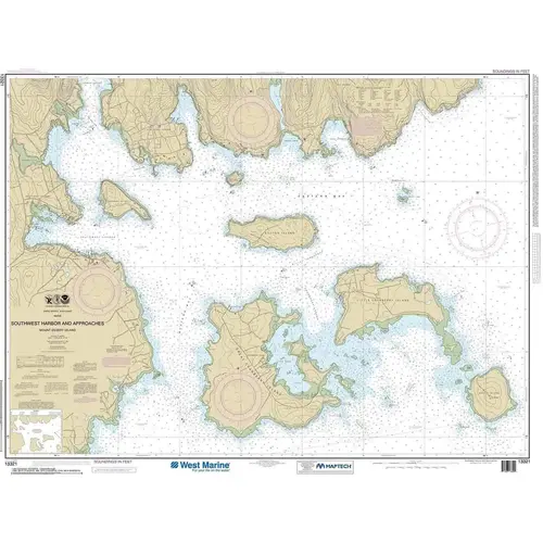 Maptech NOAA Recreational Waterproof Chart-Southwest Harbor and Approaches, 13321 Maptech NOAA Recreational Waterproof Chart-Southwest Harbor and Approaches, 13321