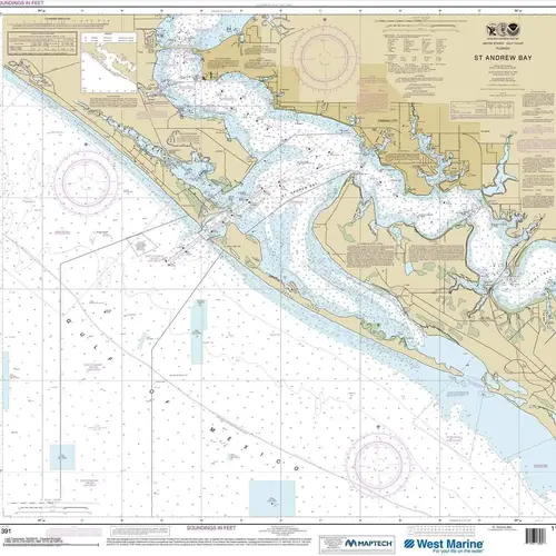 Maptech NOAA Recreational Waterproof Chart-St Andrew Bay, 11391 Maptech NOAA Recreational Waterproof Chart-St Andrew Bay, 11391