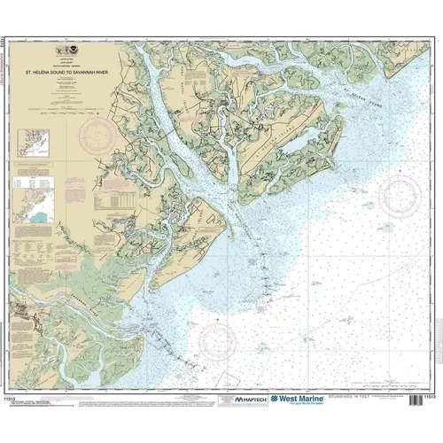 Maptech NOAA Recreational Waterproof Chart-St. Helena Sound to Savannah River, 11513 Maptech NOAA Recreational Waterproof Chart-St. Helena Sound to Savannah River, 11513