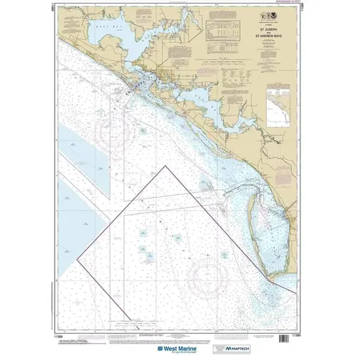 Maptech NOAA Recreational Waterproof Chart-St Joseph and St Andrew Bays, 11389 Maptech NOAA Recreational Waterproof Chart-St Joseph and St Andrew Bays, 11389