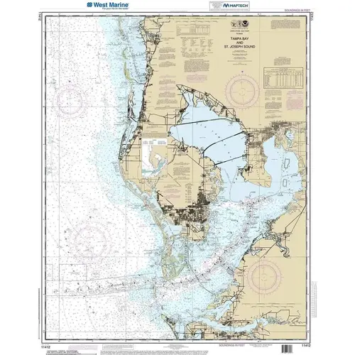 Maptech NOAA Recreational Waterproof Chart-Tampa Bay and St. Joseph Sound, 11412 Maptech NOAA Recreational Waterproof Chart-Tampa Bay and St. Joseph Sound, 11412