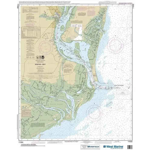 Maptech NOAA Recreational Waterproof Chart-Winyah Bay, 11532 Maptech NOAA Recreational Waterproof Chart-Winyah Bay, 11532