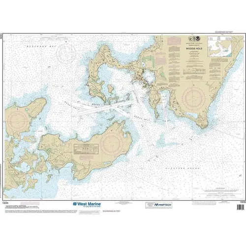 Maptech NOAA Recreational Waterproof Chart-Woods Hole, 13235 Maptech NOAA Recreational Waterproof Chart-Woods Hole, 13235