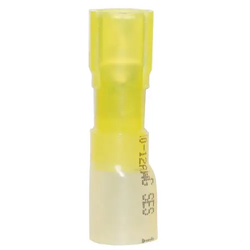 12-10 AWG Female Heat Shrink Disconnects, Yellow, 25-Pack 12-10 AWG Female Heat Shrink Disconnects, Yellow, 25-Pack
