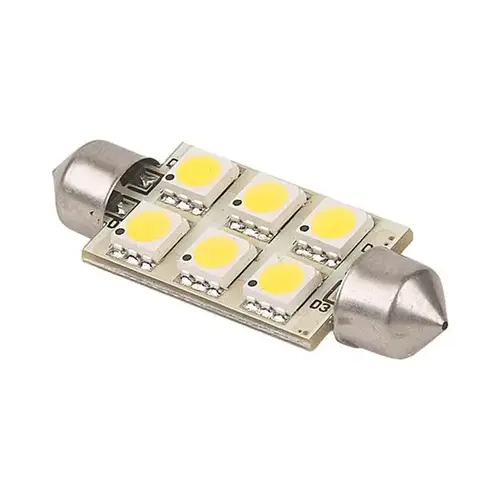 LED Replacement Bulb 37mm Warm White 10 to 30V DC 1.5W 6 LED SV8.5 Festoon LED Replacement Bulb 37mm Warm White 10 to 30V DC 1.5W 6 LED SV8.5 Festoon