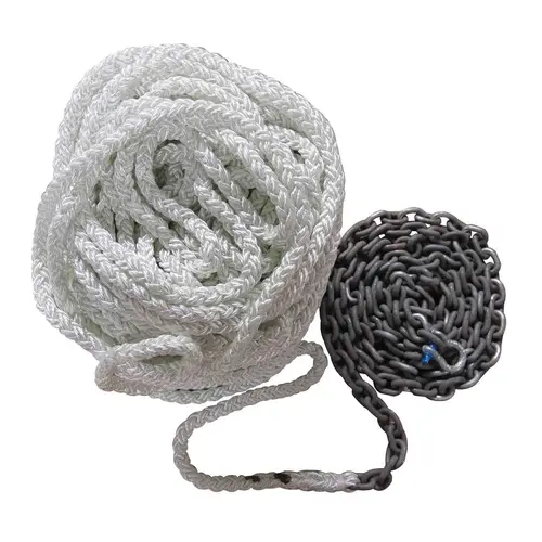 1/2" x 200 ft 8-Plait Nylon Rope/G4 High Test Chain Anchor Rode 1/2" x 200 ft 8-Plait Nylon Rope/G4 High Test Chain Anchor Rode
