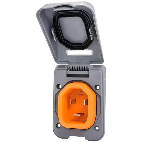 Inlet, 30A 125V, Plastic, Gray Inlet, 30A 125V, Plastic, Gray