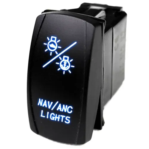 Logo Rocker Switch, NAV Lights, Blue Logo Rocker Switch, NAV Lights, Blue
