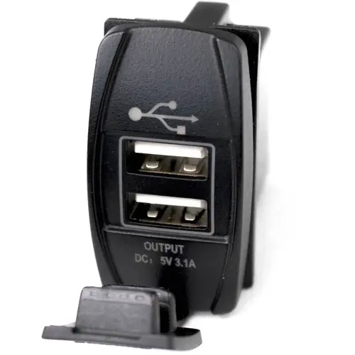 Rocker Style 2 Port USB Panel, White Rocker Style 2 Port USB Panel, White
