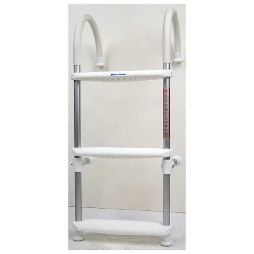 3-Step Gunwale-Mount Boarding Ladder, 11" Hook, White Steps 3-Step Gunwale-Mount Boarding Ladder, 11" Hook, White Steps