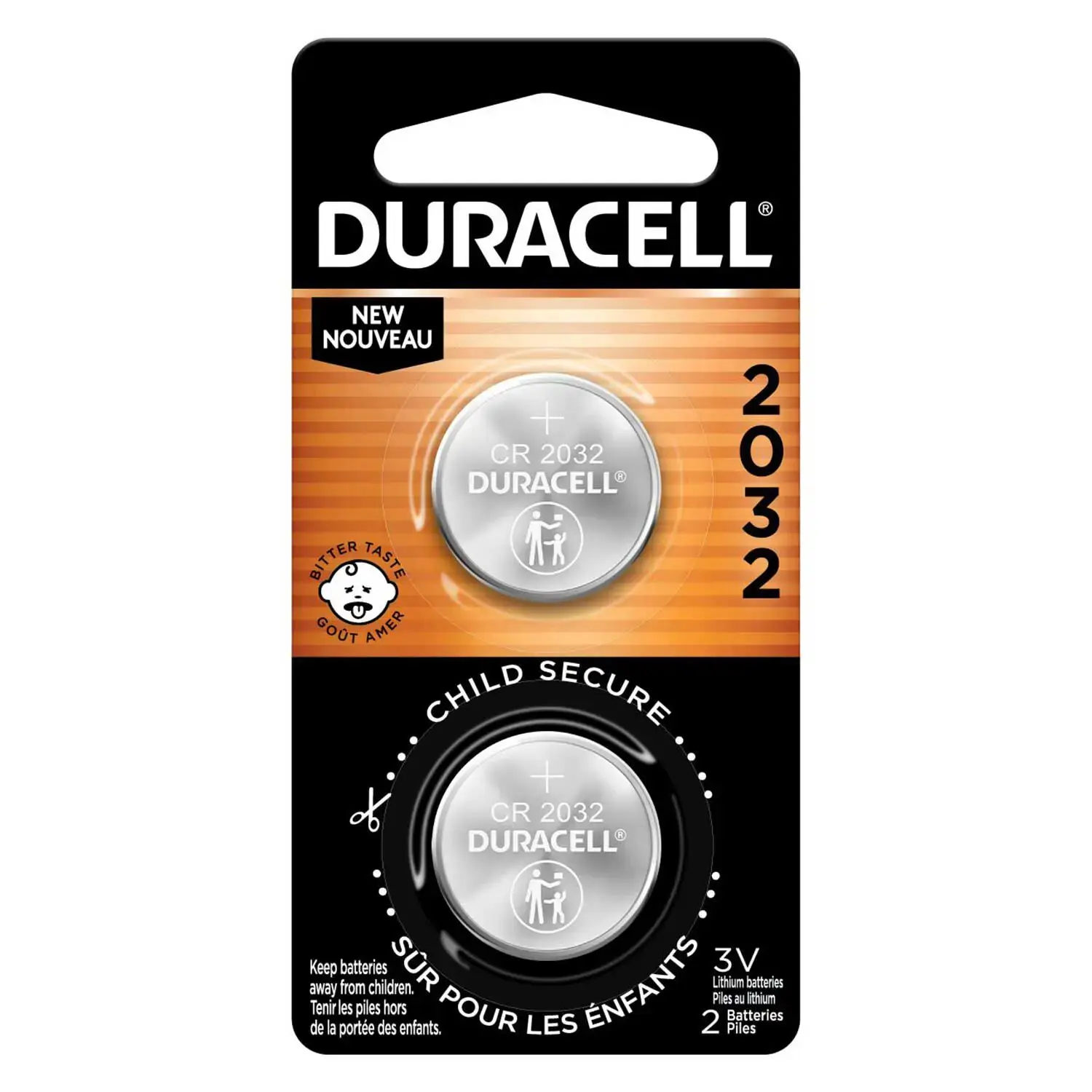 DURACELL 2032 Lithium Coin Batteries 3V 2-Pack DURDL2032B2PK DURACELL 2032 Lithium Coin Batteries 3V 2-Pack DURDL2032B2PK