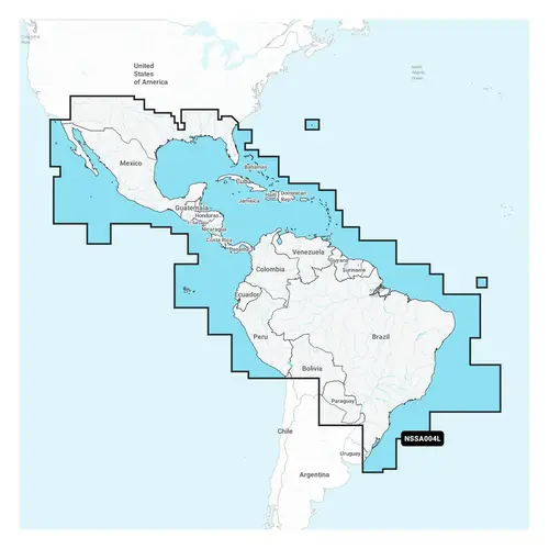 Navionics+ SA004L Mexico, Caribbean to Brazil Electronic Chart Navionics+ SA004L Mexico, Caribbean to Brazil Electronic Chart