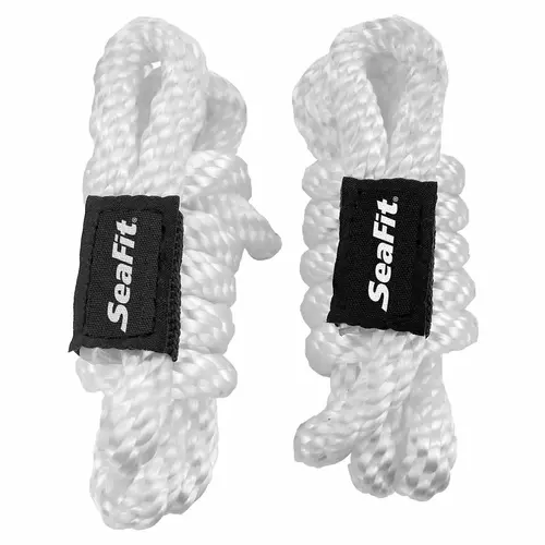 3/8" x 5 ft Fender Lines, Solid Braid MFP, White, Pair 3/8" x 5 ft Fender Lines, Solid Braid MFP, White, Pair