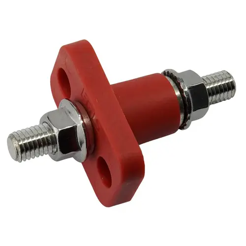 Feed Through Terminal, Red, M10 (3/8") Feed Through Terminal, Red, M10 (3/8")