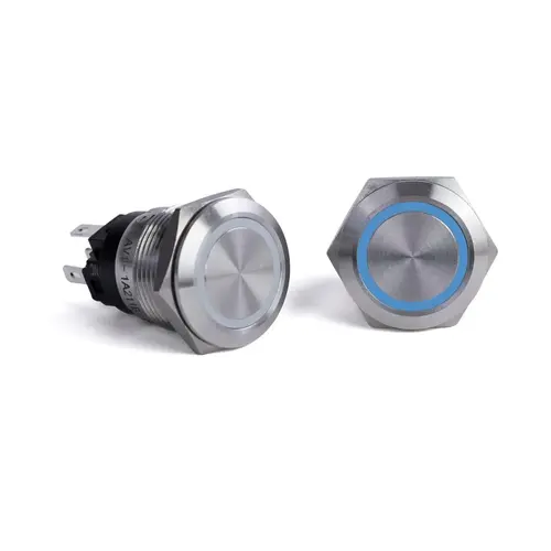 Push Button Switch, Blue Halo Push Button Switch, Blue Halo