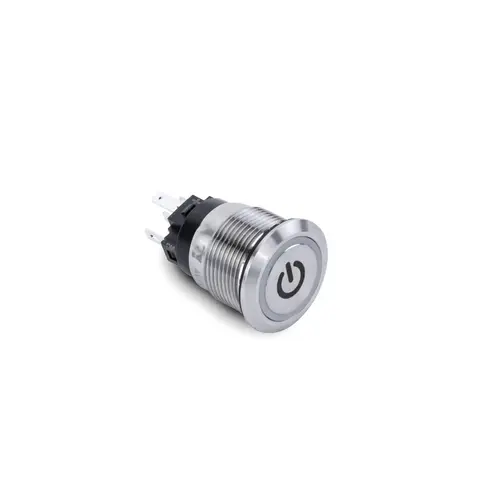 Push Button Power Switch, Red Halo Push Button Power Switch, Red Halo
