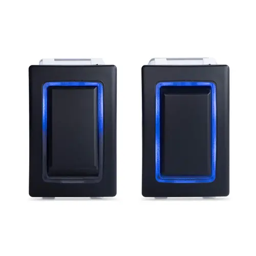 Rocker Switch, Halo DPDT, Blue Halo Rocker Switch, Halo DPDT, Blue Halo