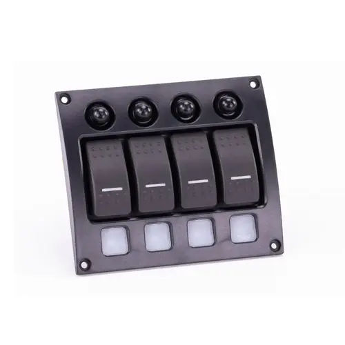 Switch Panel, Weather Resistant 4P Contura Rocker w/ Circuit Breaker Switch Panel, Weather Resistant 4P Contura Rocker w/ Circuit Breaker
