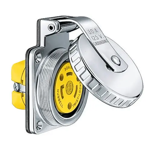 Hubbell Marine Hull Outlet, 30A 125V, Stainless Steel Hubbell Marine Hull Outlet, 30A 125V, Stainless Steel