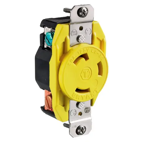 Hubbell Marine Twist-Lock Receptacle , 30A 125V, Yellow (B-Line) Hubbell Marine Twist-Lock Receptacle , 30A 125V, Yellow (B-Line)