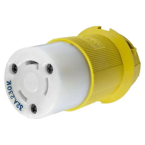Hubbell Marine Twist-Lock Connector, 32A 230V, Yellow Hubbell Marine Twist-Lock Connector, 32A 230V, Yellow