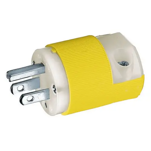 Hubbell Marine Plug, 15A 125V, 5-15P, Yellow Hubbell Marine Plug, 15A 125V, 5-15P, Yellow